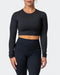 musclenation Crop Tops MN EVERYDAY CROPPED LONG SLEEVE TOP Black