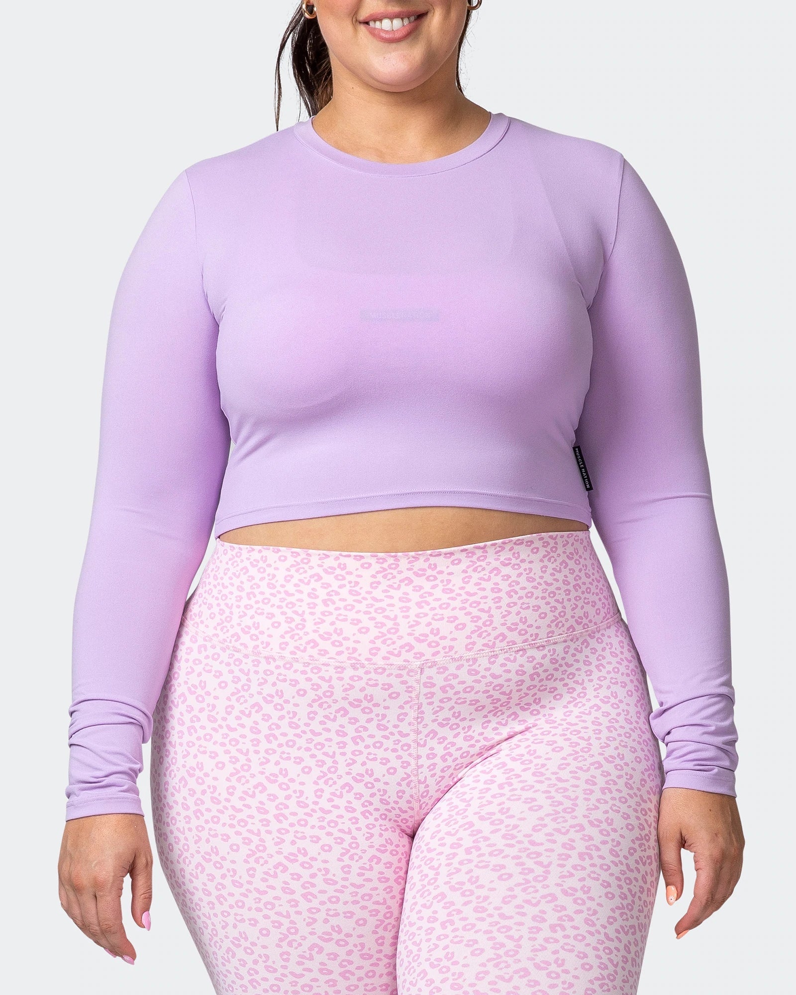 musclenation Crop Tops MN EVERYDAY CROPPED LONG SLEEVE TOP Lilac