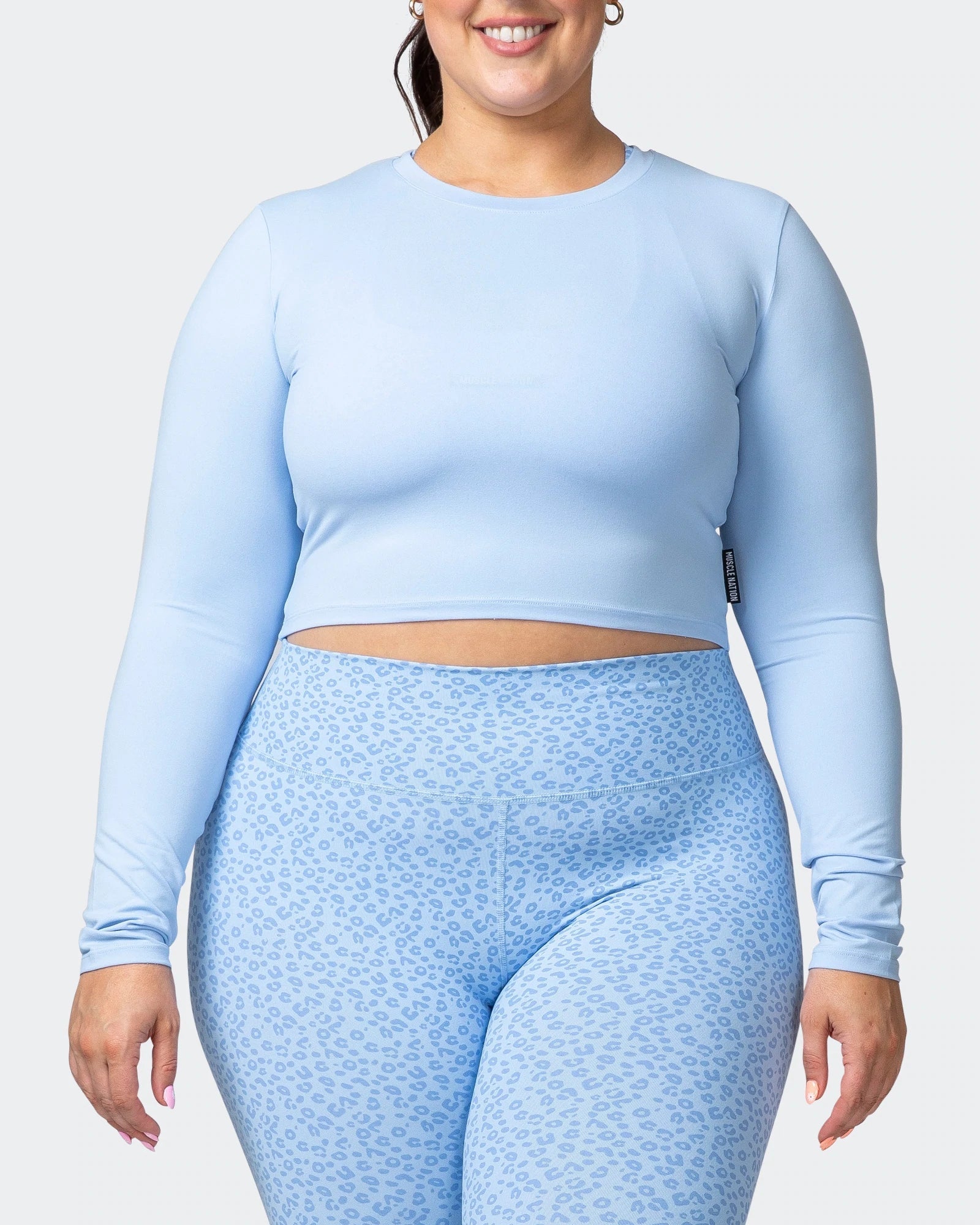 musclenation Crop Tops MN EVERYDAY CROPPED LONG SLEEVE TOP Periwinkle