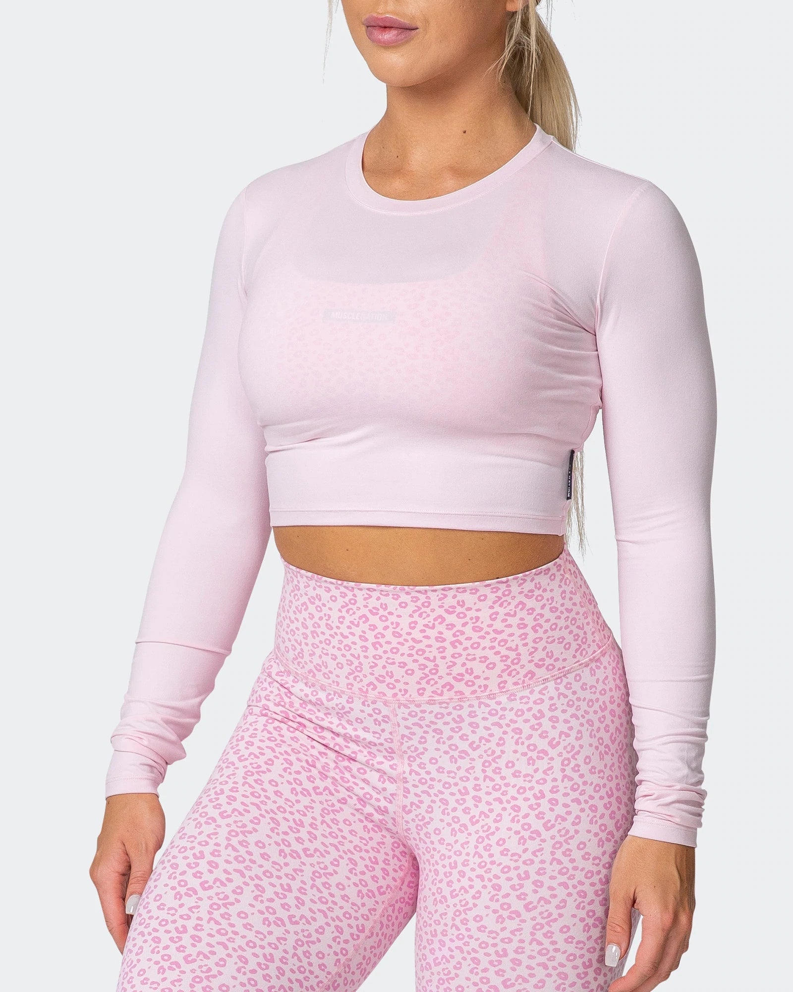 musclenation Crop Tops MN EVERYDAY CROPPED LONG SLEEVE TOP Rose Quartz