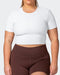 musclenation Crop Tops Off Duty Rib Cropped Tee - White
