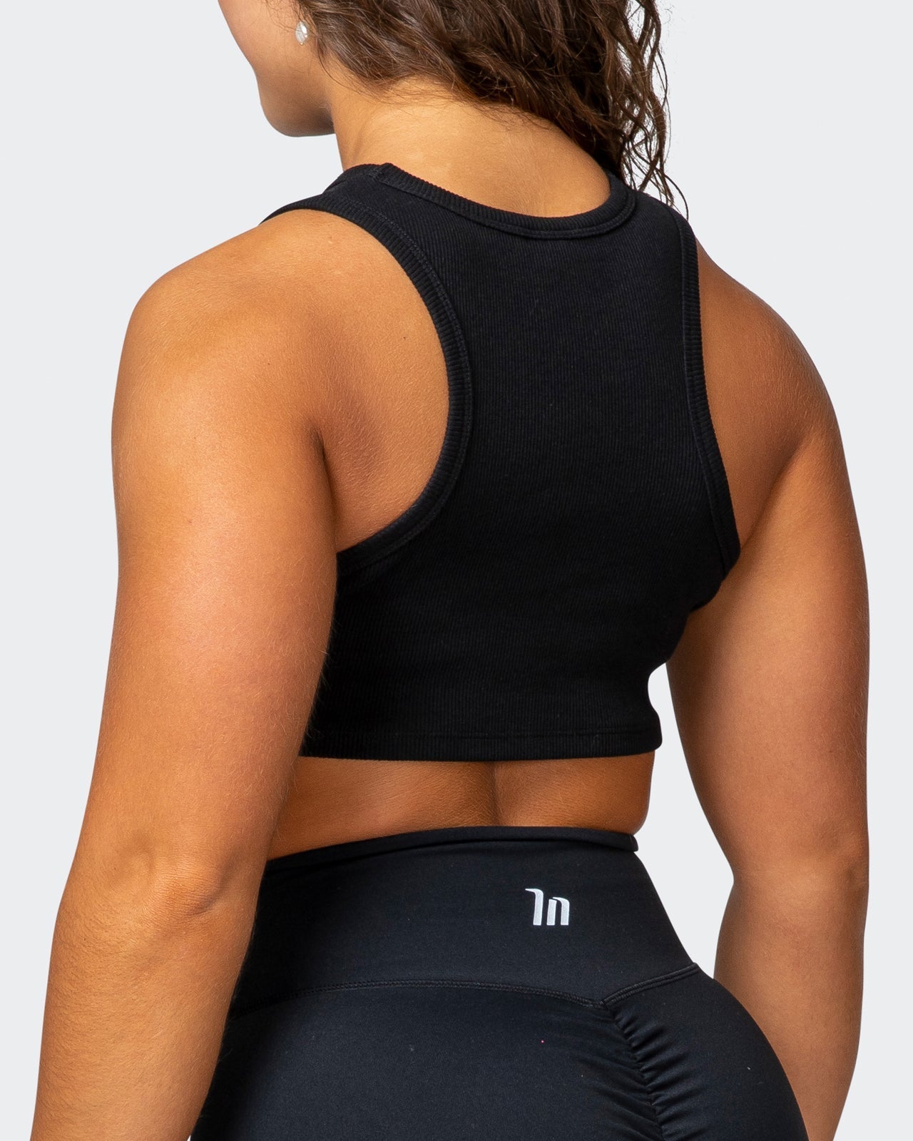 musclenation Crop Tops Stabilise Rib Cropped Tank - Black