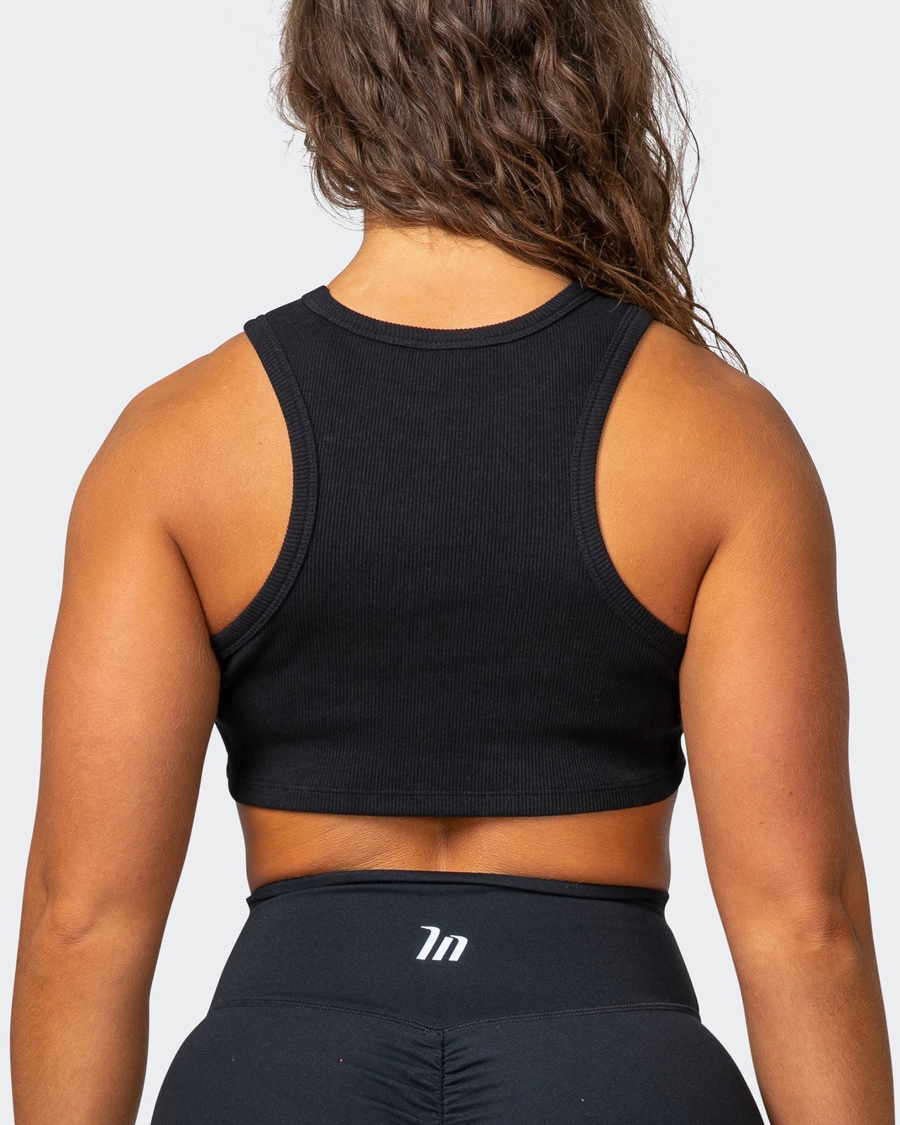 musclenation Crop Tops Stabilise Rib Cropped Tank - Black