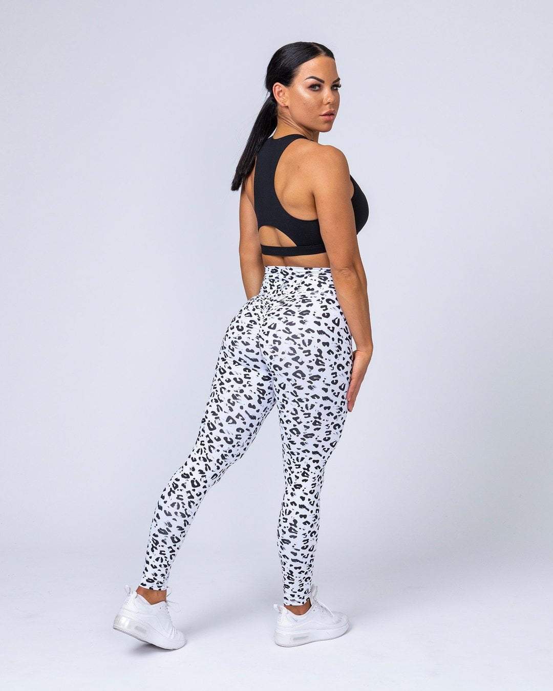 musclenation Full Length Scrunch Leggings - Snow Leopard