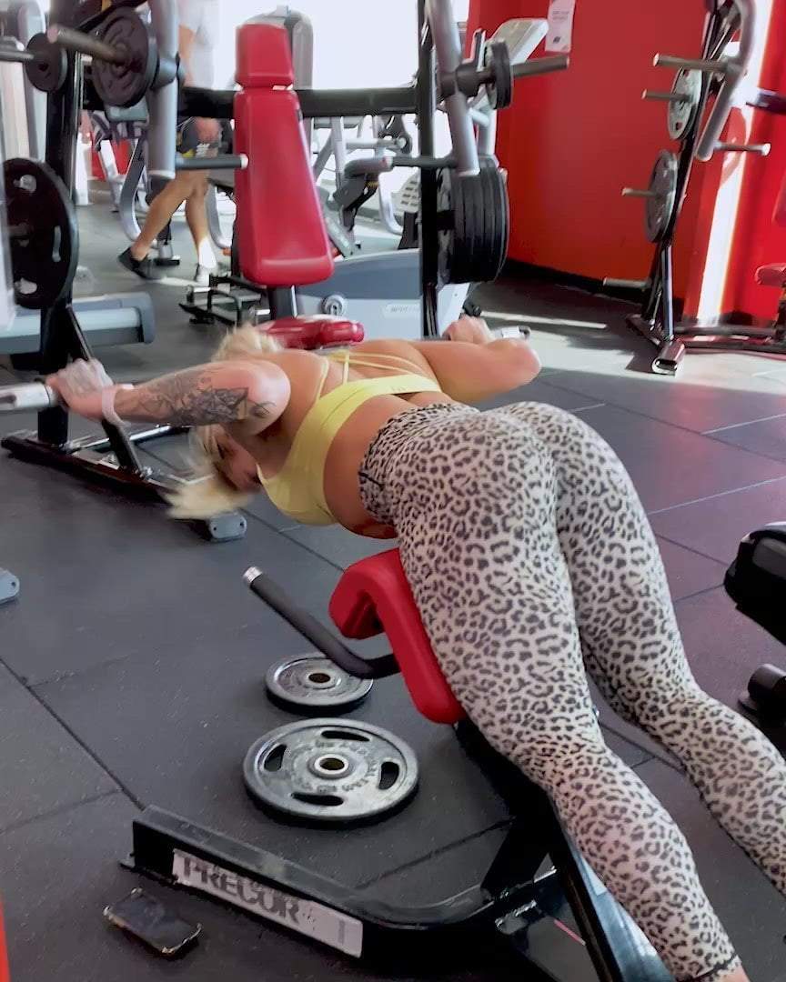 musclenation Full Length Scrunch Leggings - Yellow Leopard