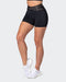 musclenation Gym Shorts Advantage Cross Band Midway Shorts - Black