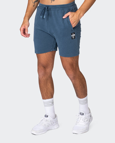 musclenation Gym Shorts Infinite Vintage Shorts - Washed Bluesteel