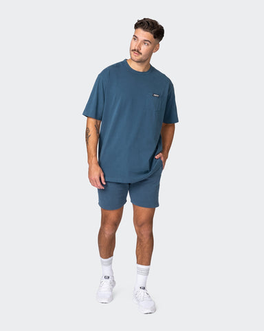 musclenation Gym Shorts Infinite Vintage Shorts - Washed Bluesteel