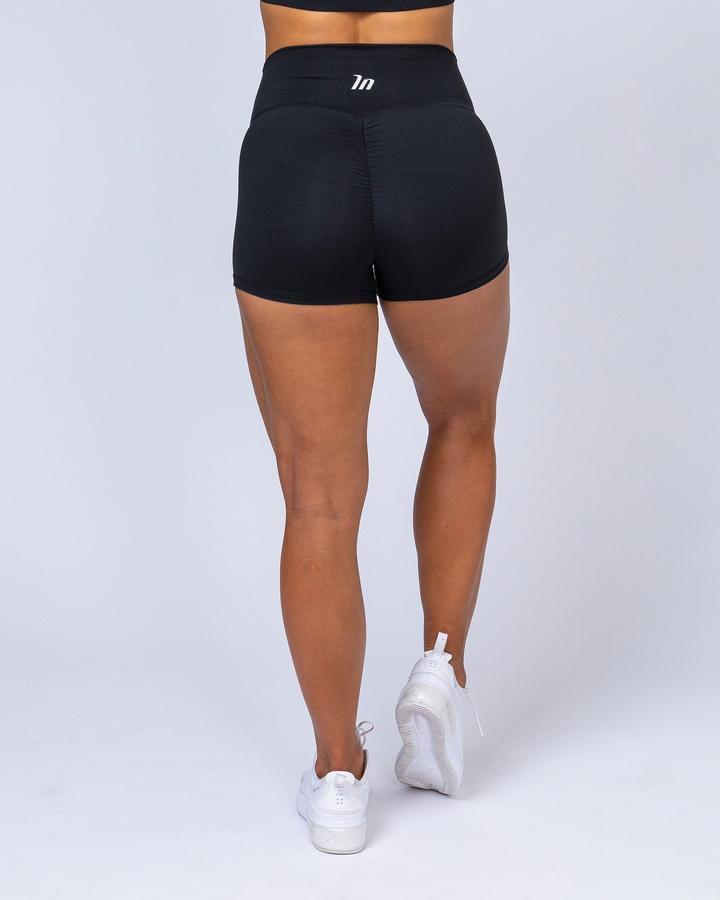 musclenation High Waist Scrunch Shorts - Black