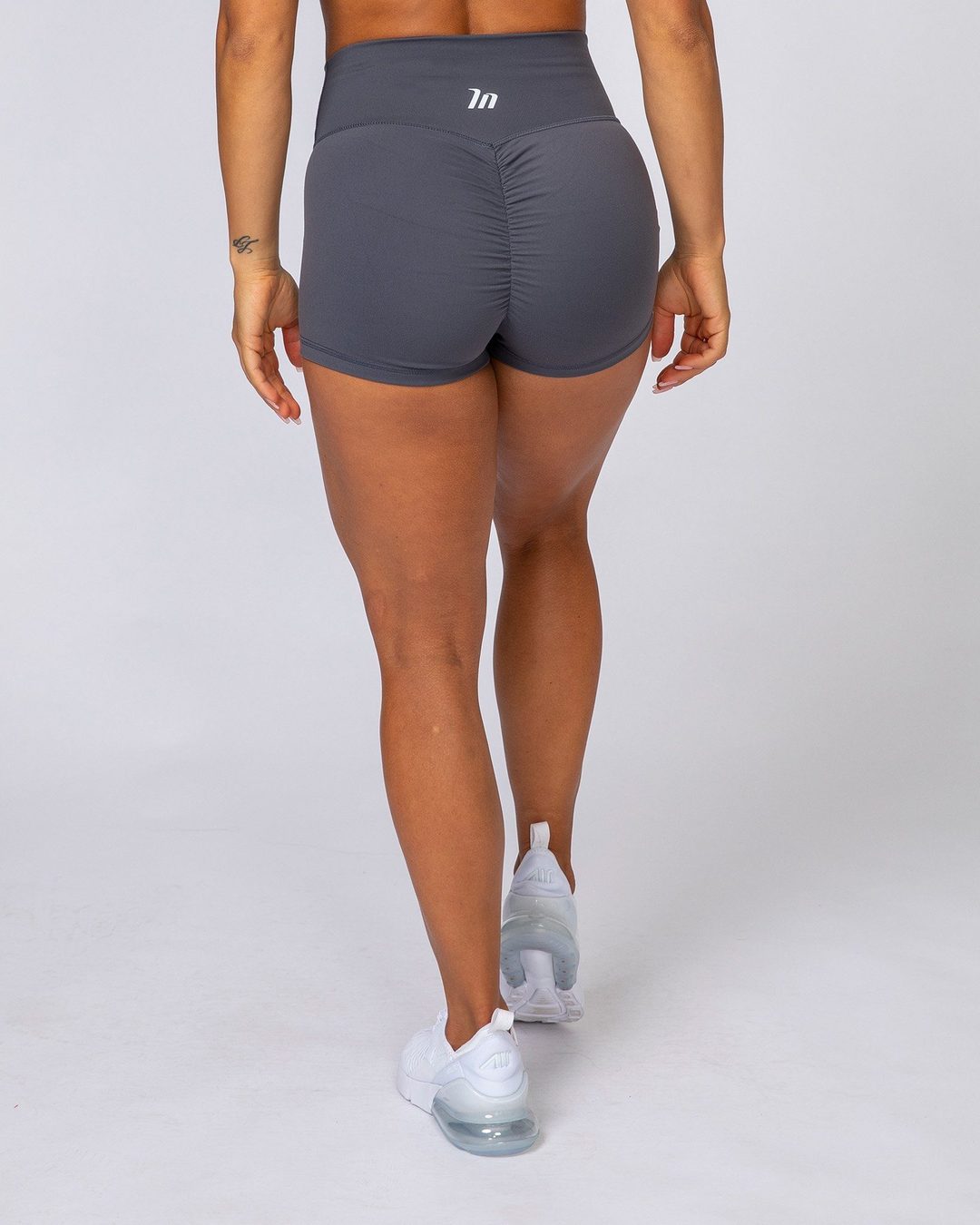 musclenation High Waist Scrunch Shorts - Slate