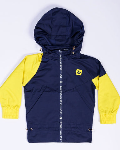 musclenation Kids MN Retro Tracksuit Jacket - Navy / Yellow