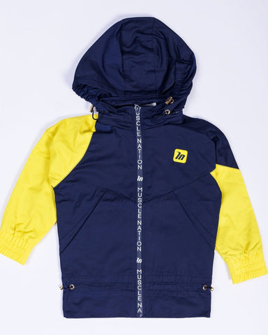 musclenation Kids MN Retro Tracksuit Jacket - Navy / Yellow