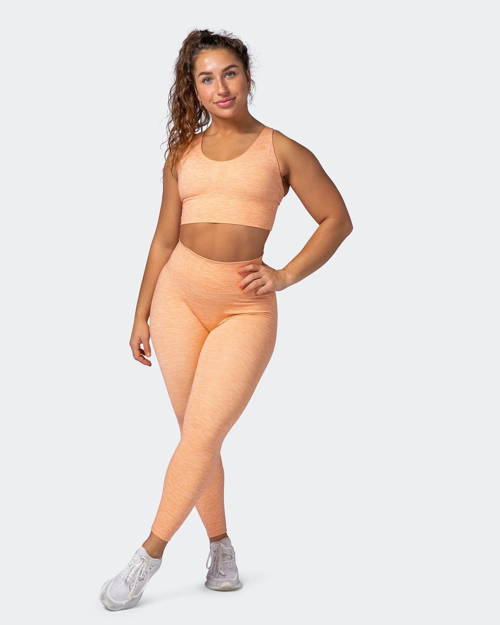 musclenation Leggings Zero Rise Everyday Ankle Length Leggings - Apricot Marl