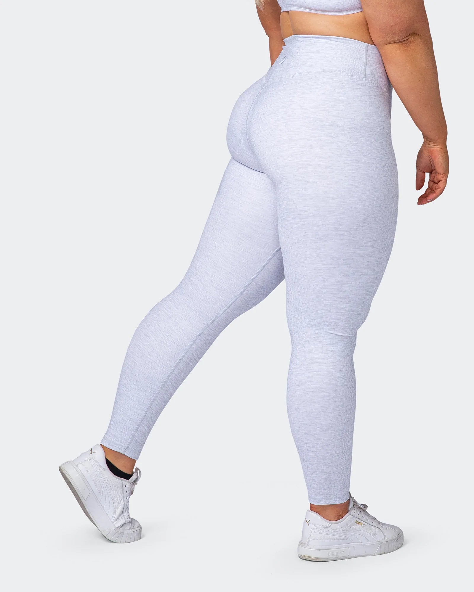 musclenation Leggings Zero Rise Everyday Ankle Length Leggings - White Grey Marl