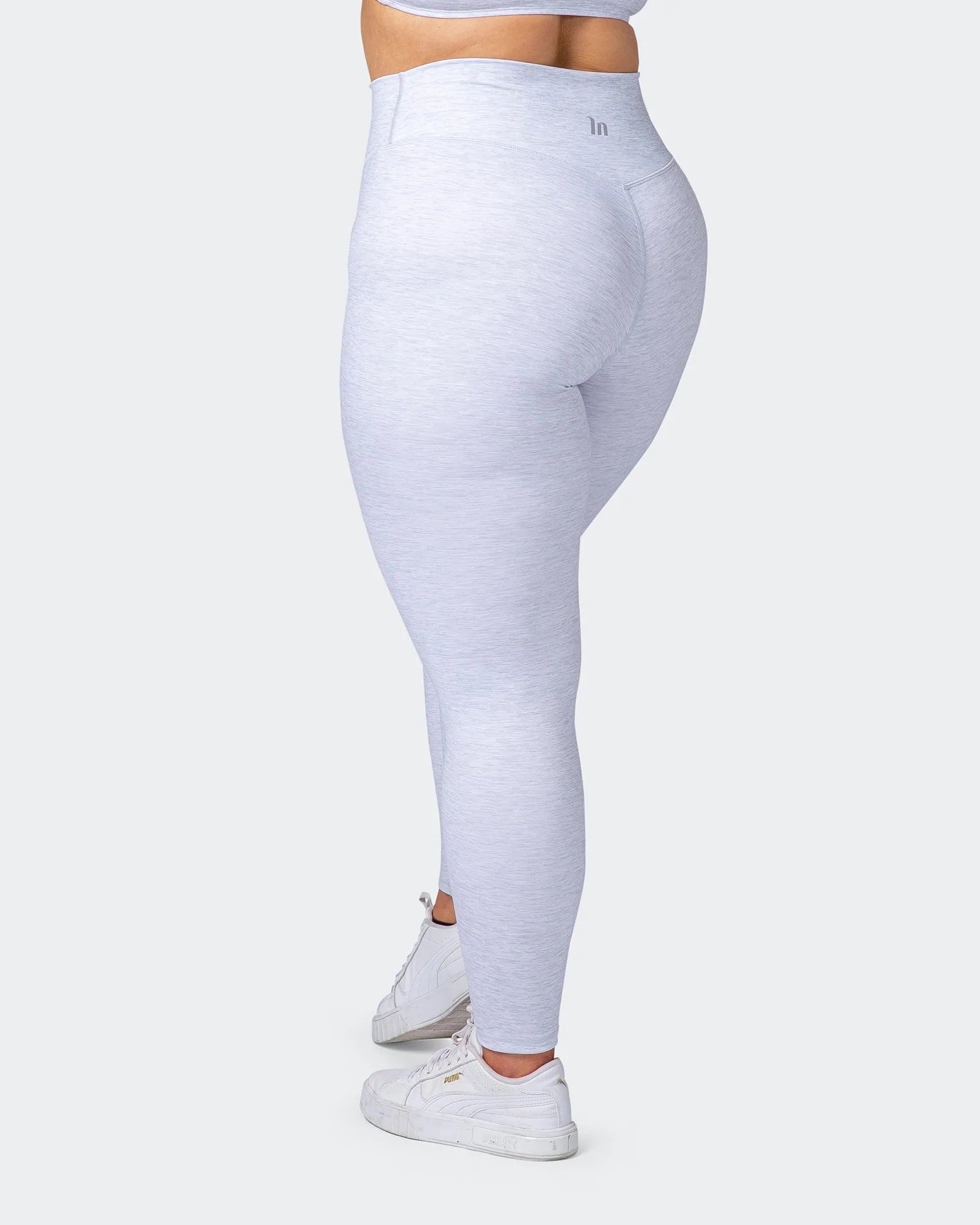 musclenation Leggings Zero Rise Everyday Ankle Length Leggings - White Grey Marl