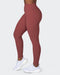 musclenation Leggings Zero Rise Rib Ankle Length Leggings - Maple