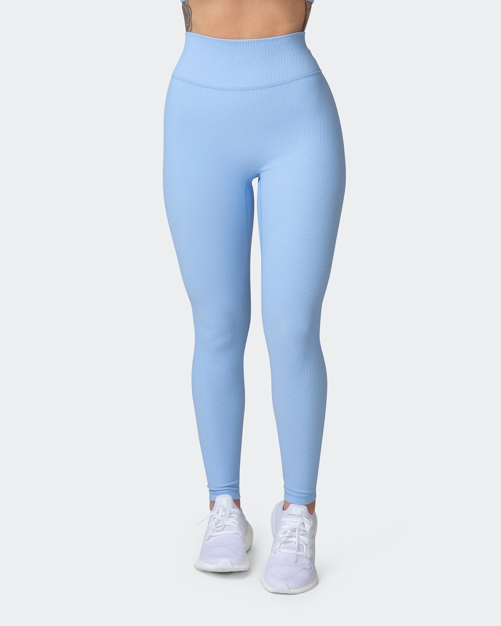 musclenation Leggings ZERO RISE RIB ANKLE LENGTH LEGGINGS Periwinkle