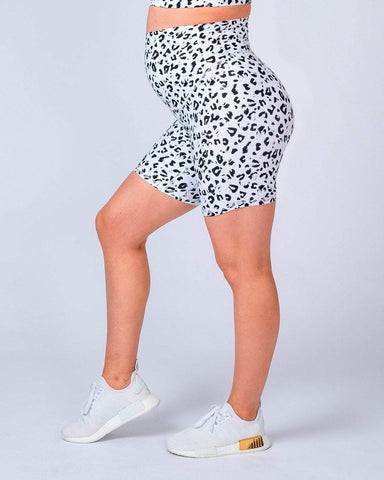 musclenation Maternity Bike Shorts - Snow Leopard