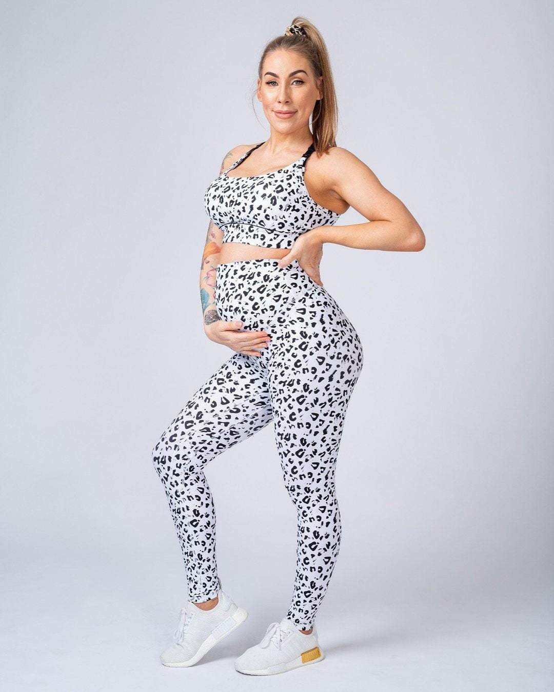 musclenation Maternity Leggings - Snow Leopard