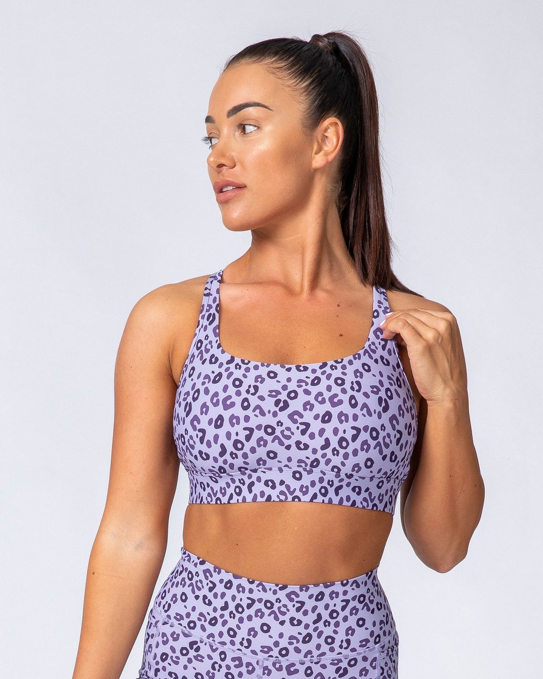 musclenation Max Rep Bra - Purple Leopard