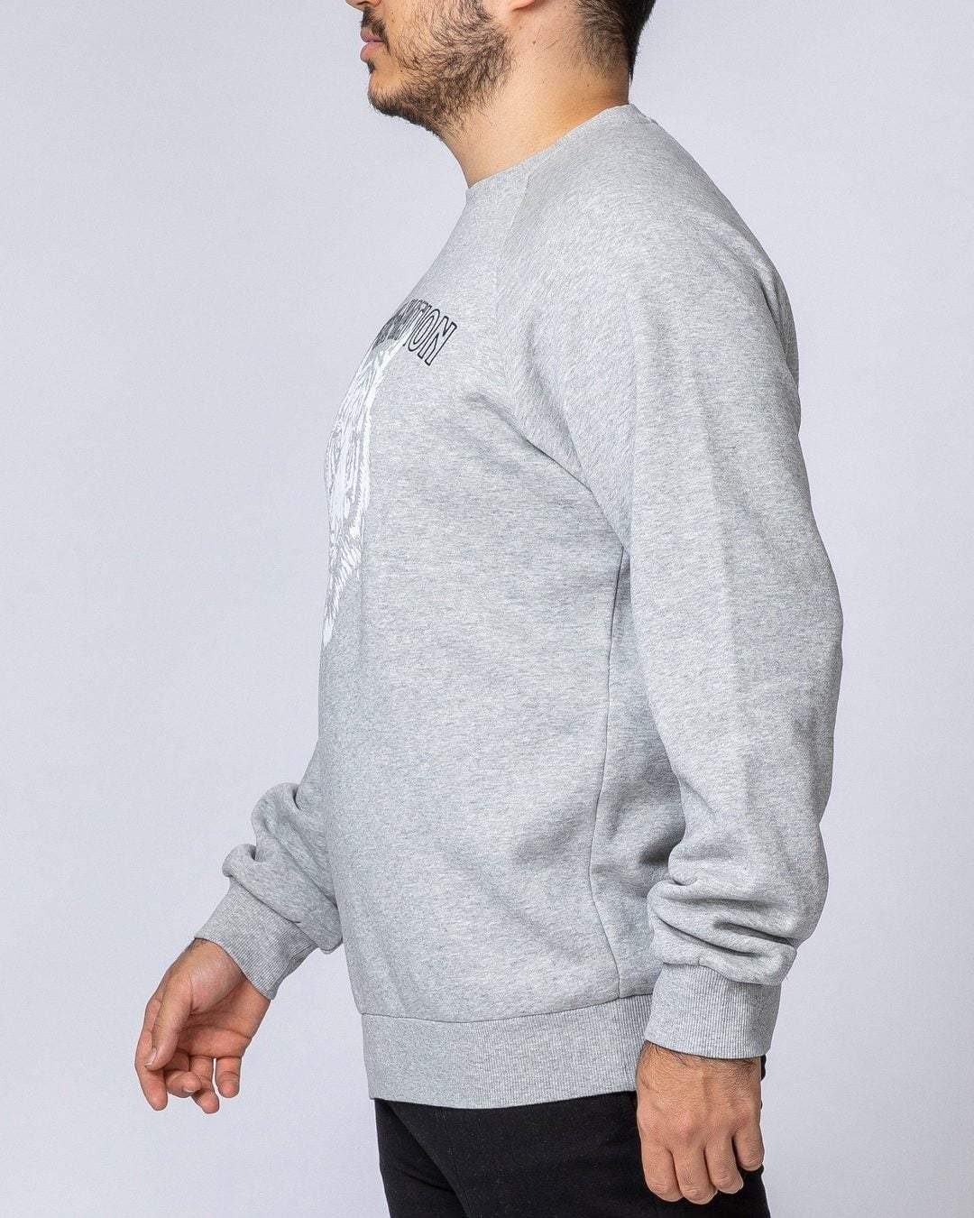musclenation Mens Courtside Vintage Pullover - Washed Light Grey