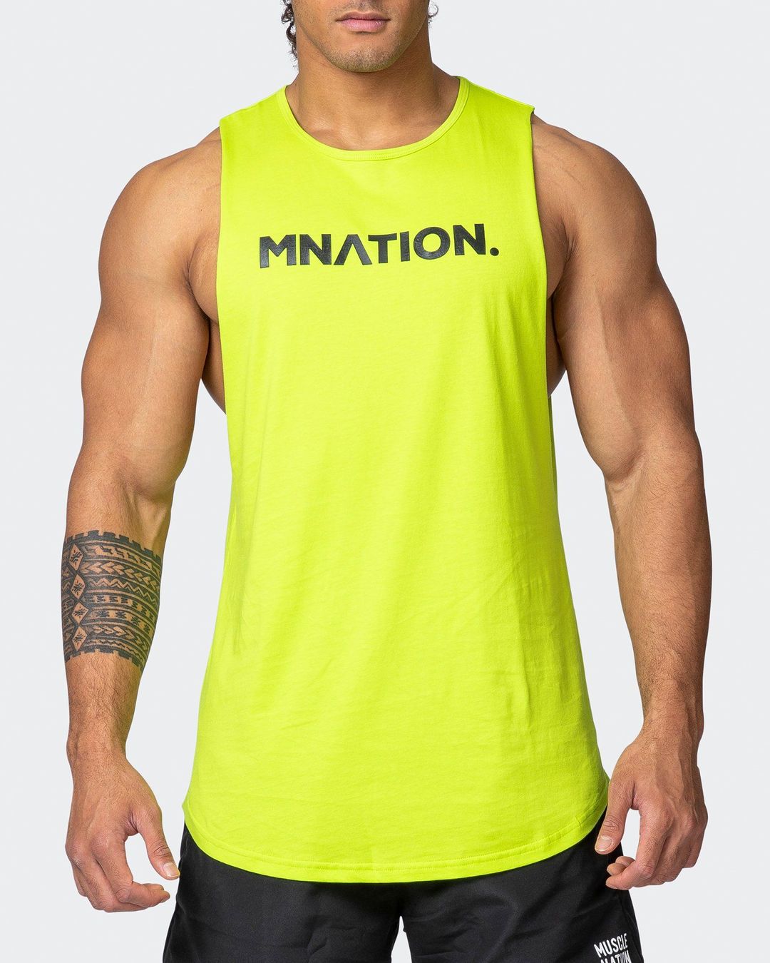 musclenation Mens Drop Arm Tank - Acid Lime