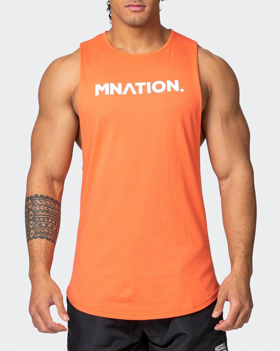 musclenation Mens Drop Arm Tank - Hot Coral