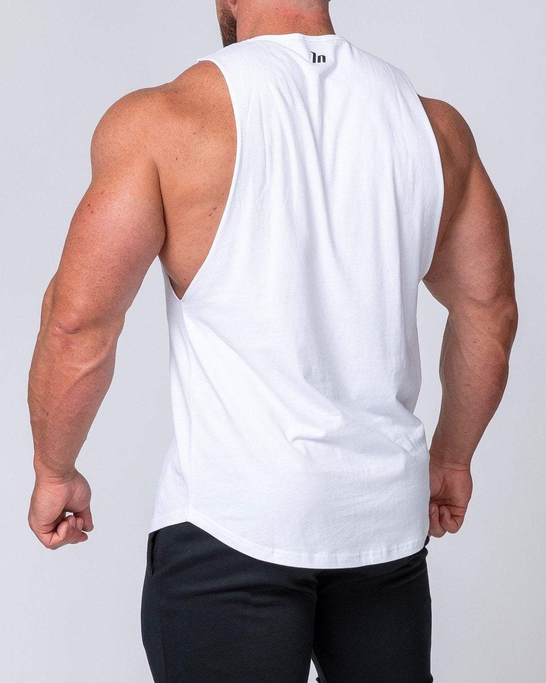 musclenation Mens Drop Arm Tank - White
