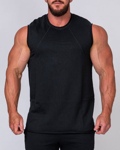 musclenation Mens Loopback Tank - Black