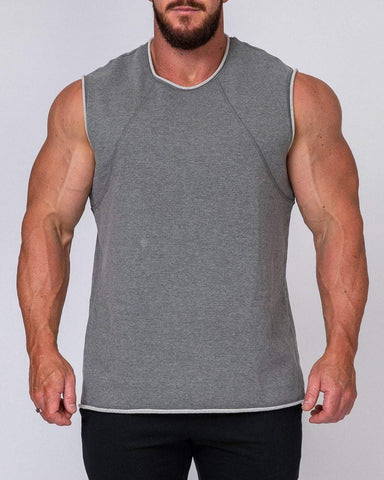 musclenation Mens Loopback Tank - Charcoal