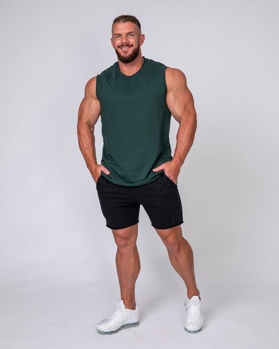 musclenation Mens Loopback Tank - Emerald Green