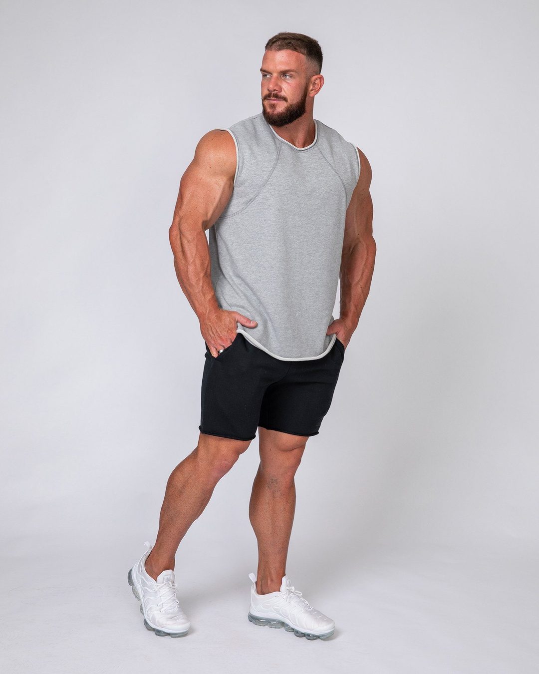 musclenation Mens Loopback Tank - Grey