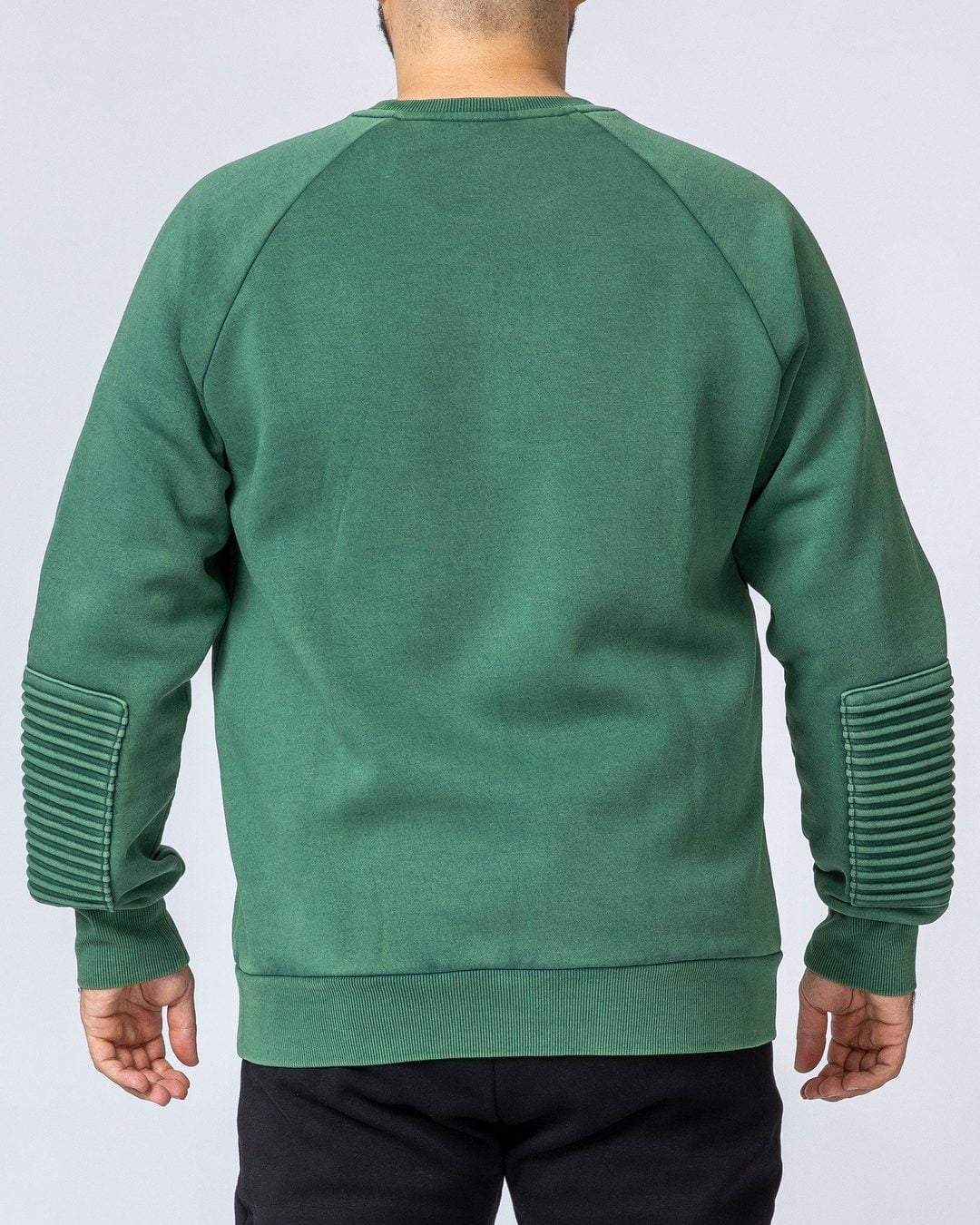 musclenation Mens Moto Vintage Pullover - Washed Fir Green