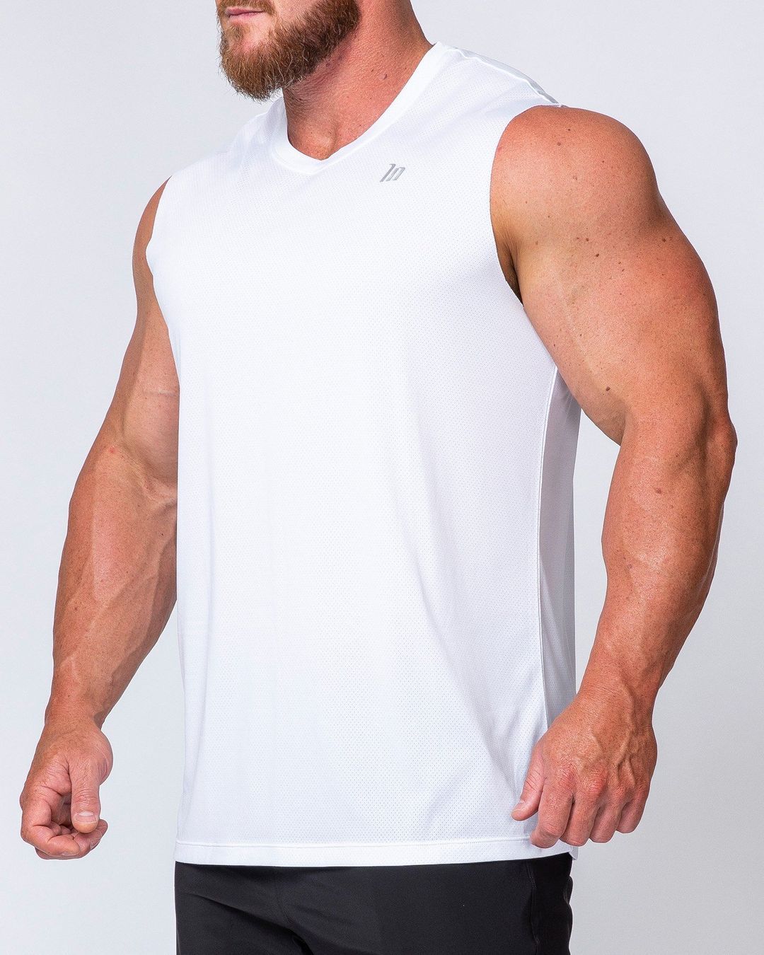 musclenation Mens Running Tank - White