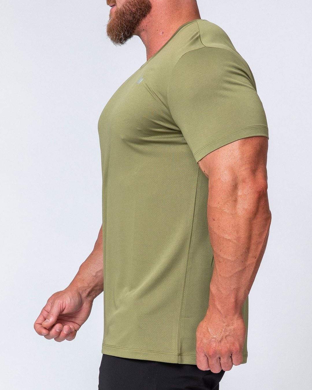 musclenation Mens Running Tee - Olive