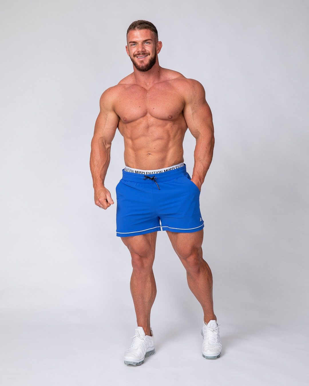 musclenation Mens Squat Shorts - Blue/ Grey
