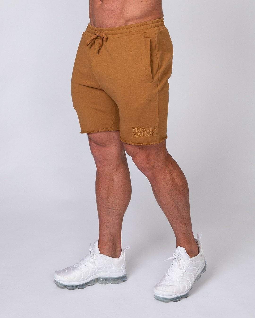 musclenation Mens Vintage Shorts - Latte