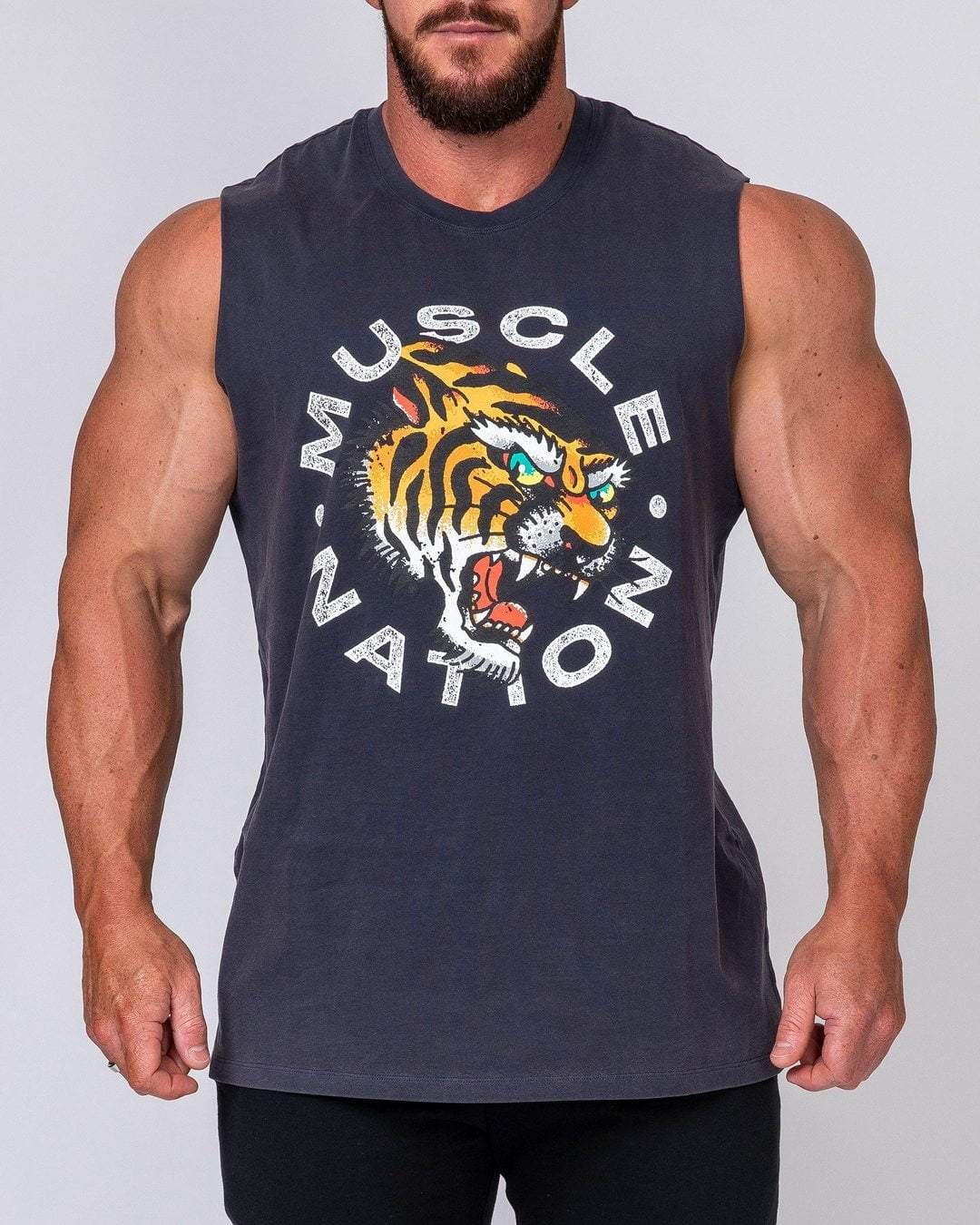 musclenation Mens Vintage Tank - Tiger