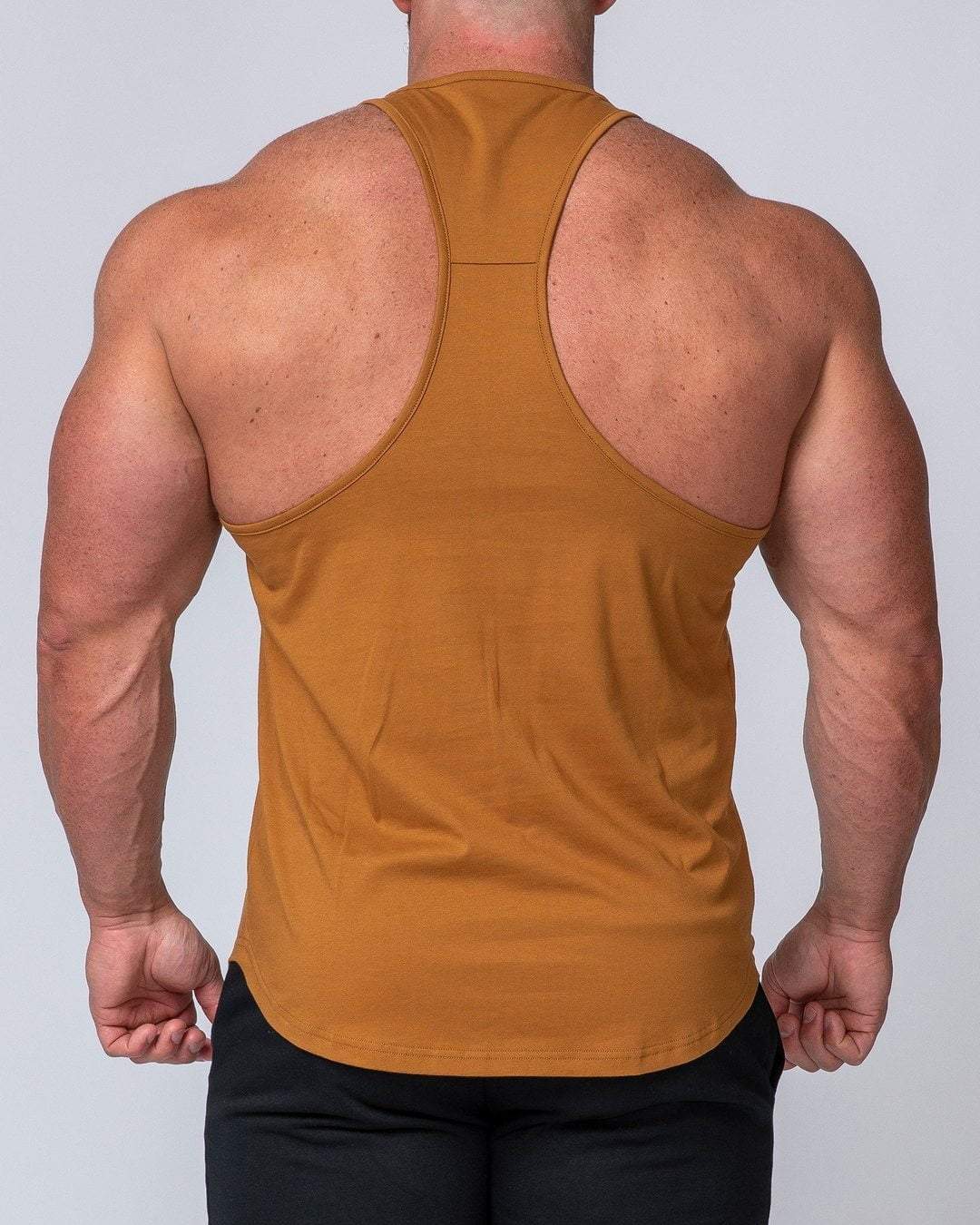 musclenation Mens Y Back Singlet - Latte