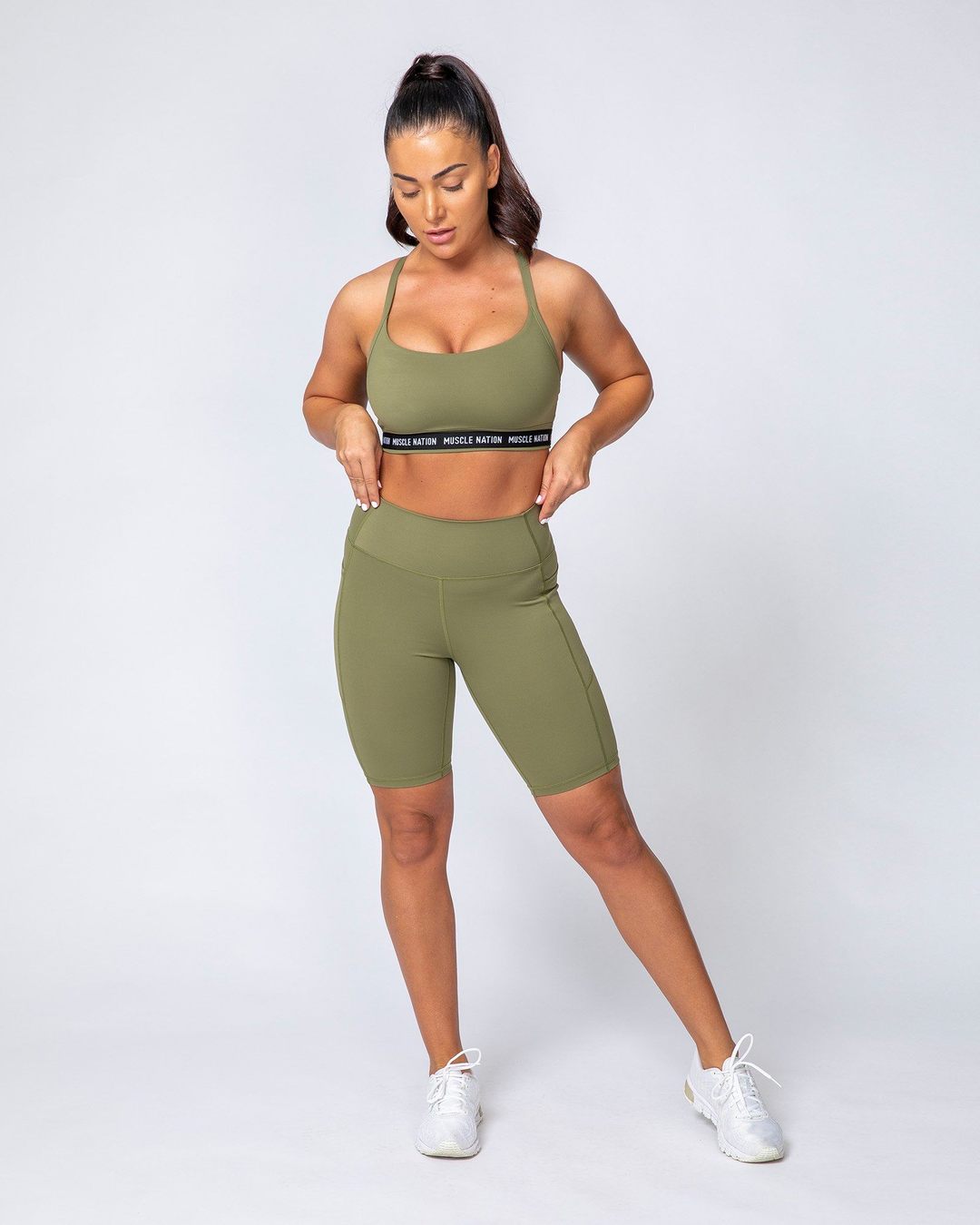musclenation Motion Pocket Referee Shorts - Olive