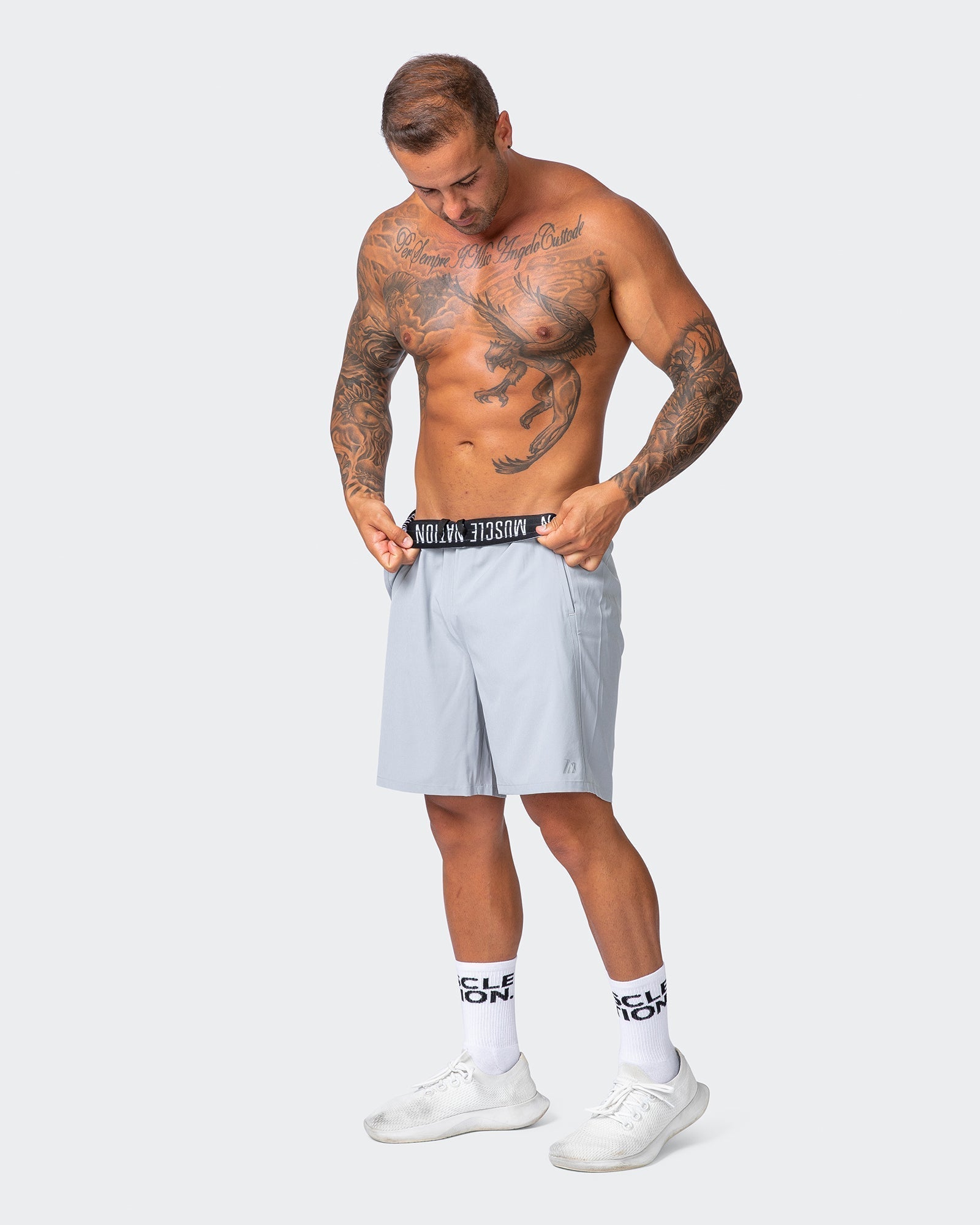 musclenation NEW HEIGHTS 7" SHORTS Quiet Grey