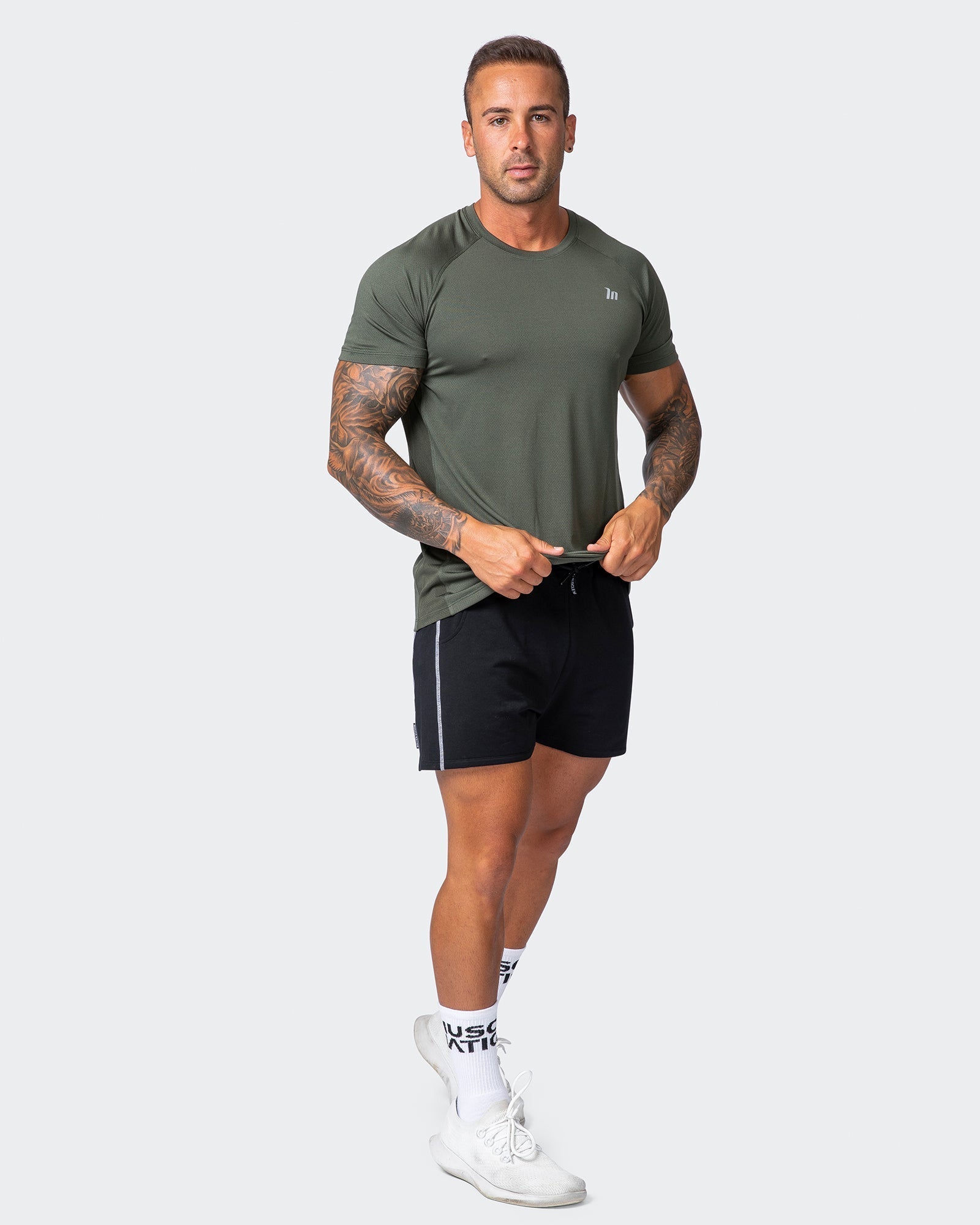 musclenation NEW HEIGHTS RUNNING TEE Dark Khaki