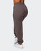 musclenation Pants Womens Slouchy Vintage Trackies - Dark Taupe