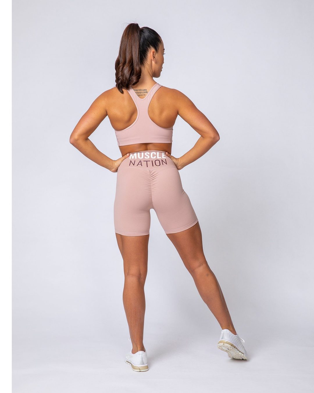musclenation Prize Fighter Bike Shorts - Fawn W/ White &amp; Wine