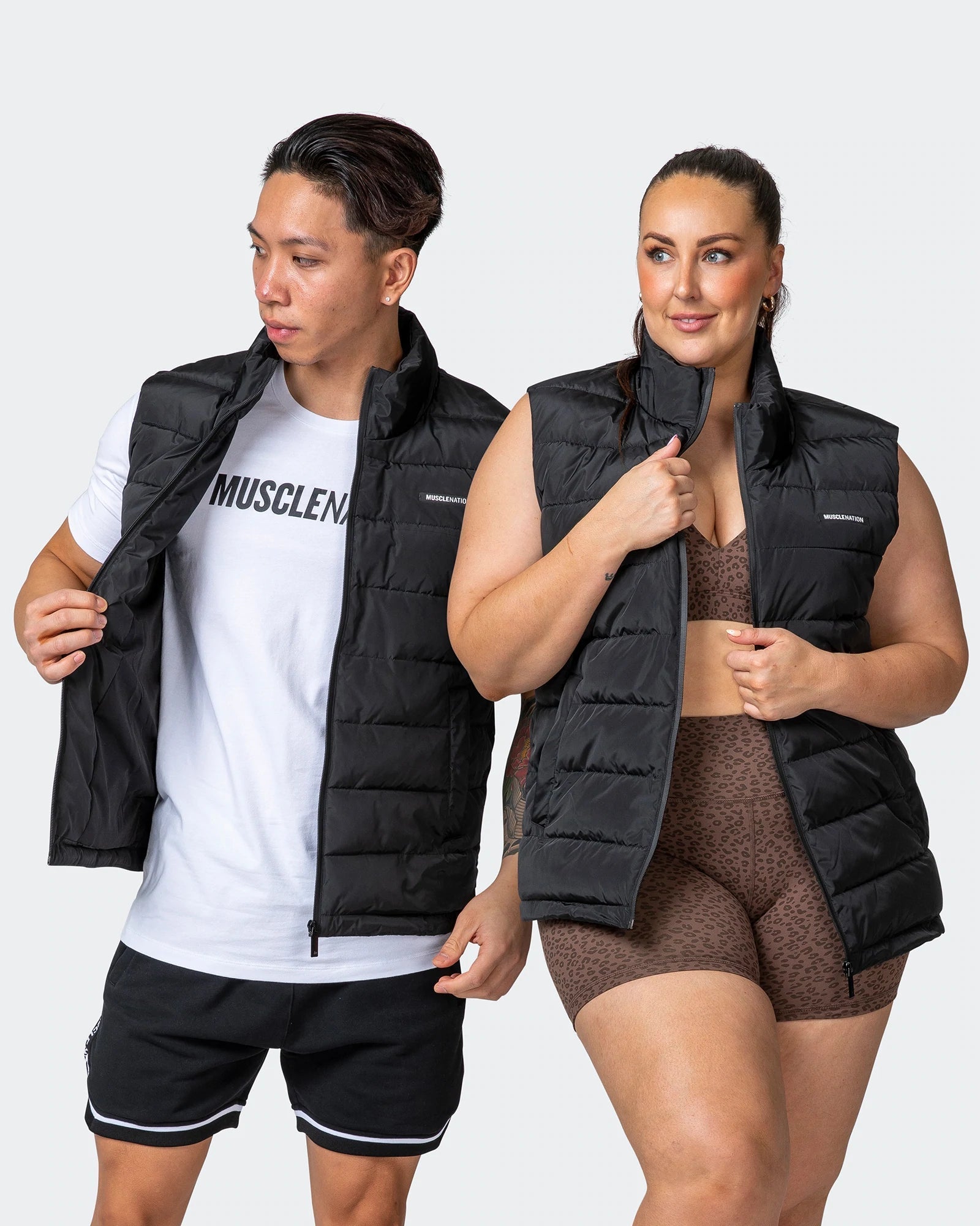musclenation Puffer Jacket UNISEX PUFFER VEST Black