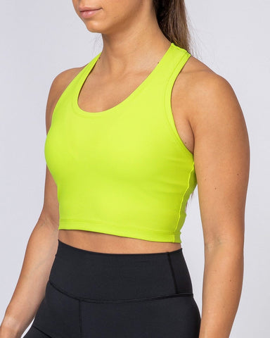 musclenation Ribbed Cropped Tank - Acid Lime