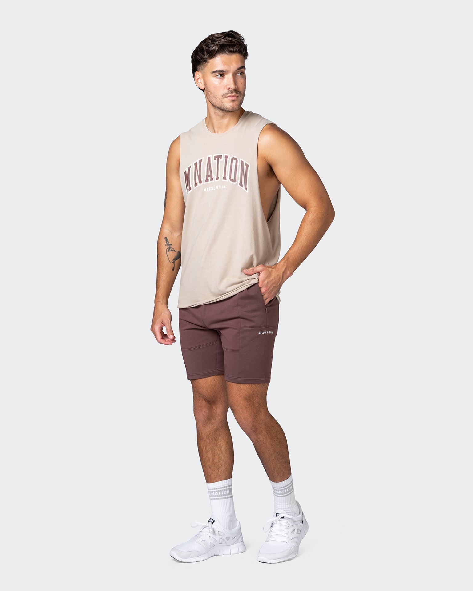 musclenation Shorts Combine Tapered Shorts - Hickory
