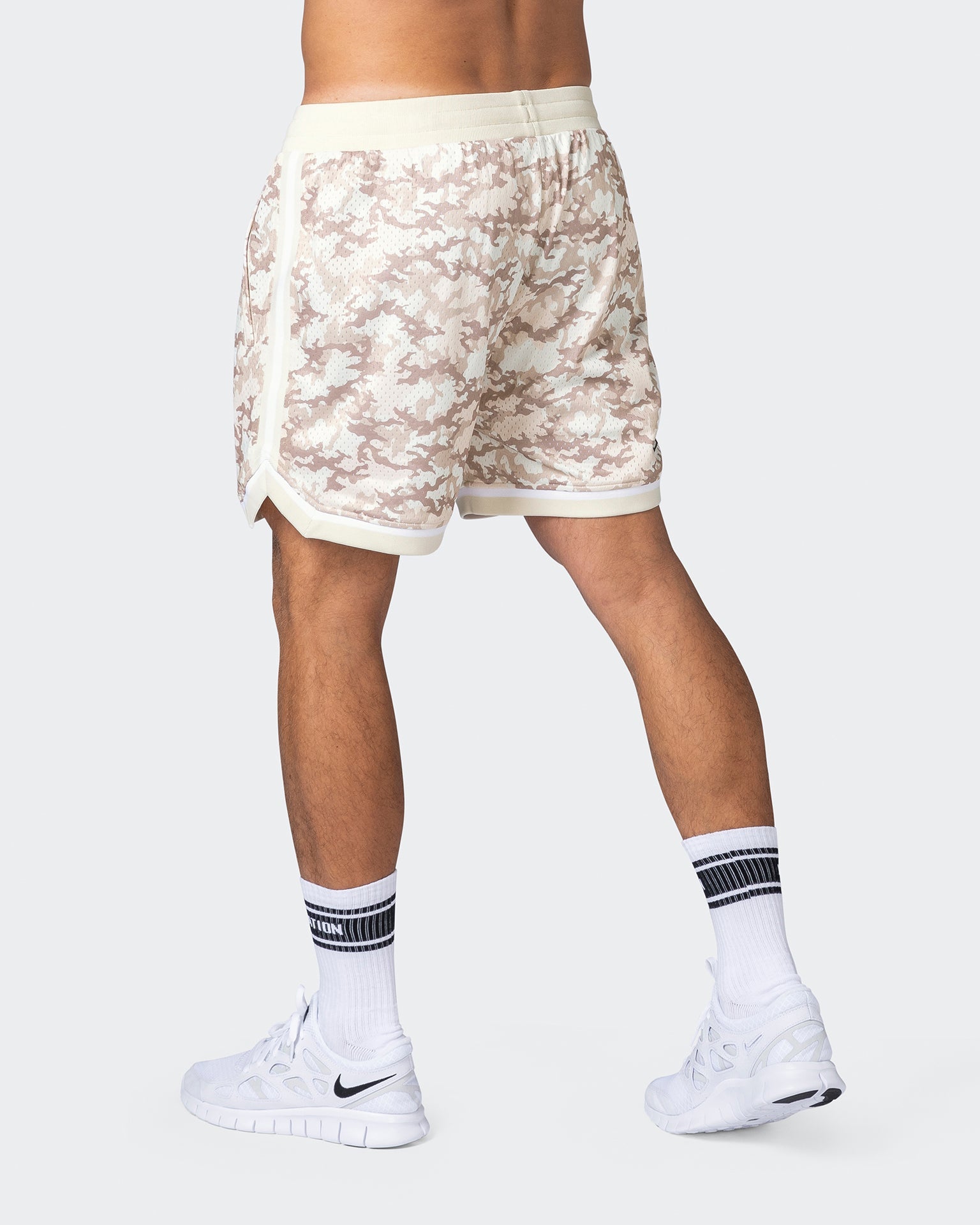 musclenation Shorts Mens 5" Basketball Shorts - Beige Camo Print
