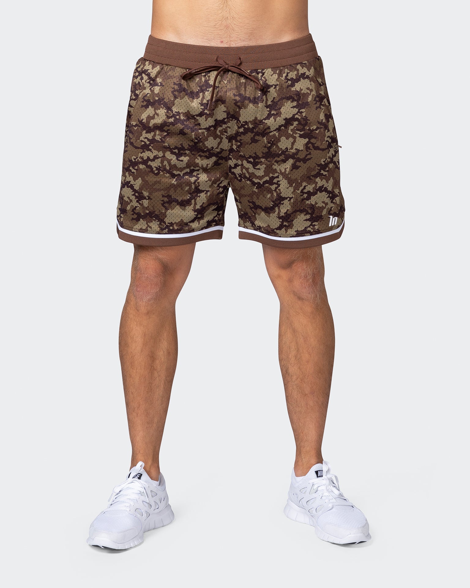 musclenation Shorts Mens 5" Basketball Shorts - Chestnut Camo Print