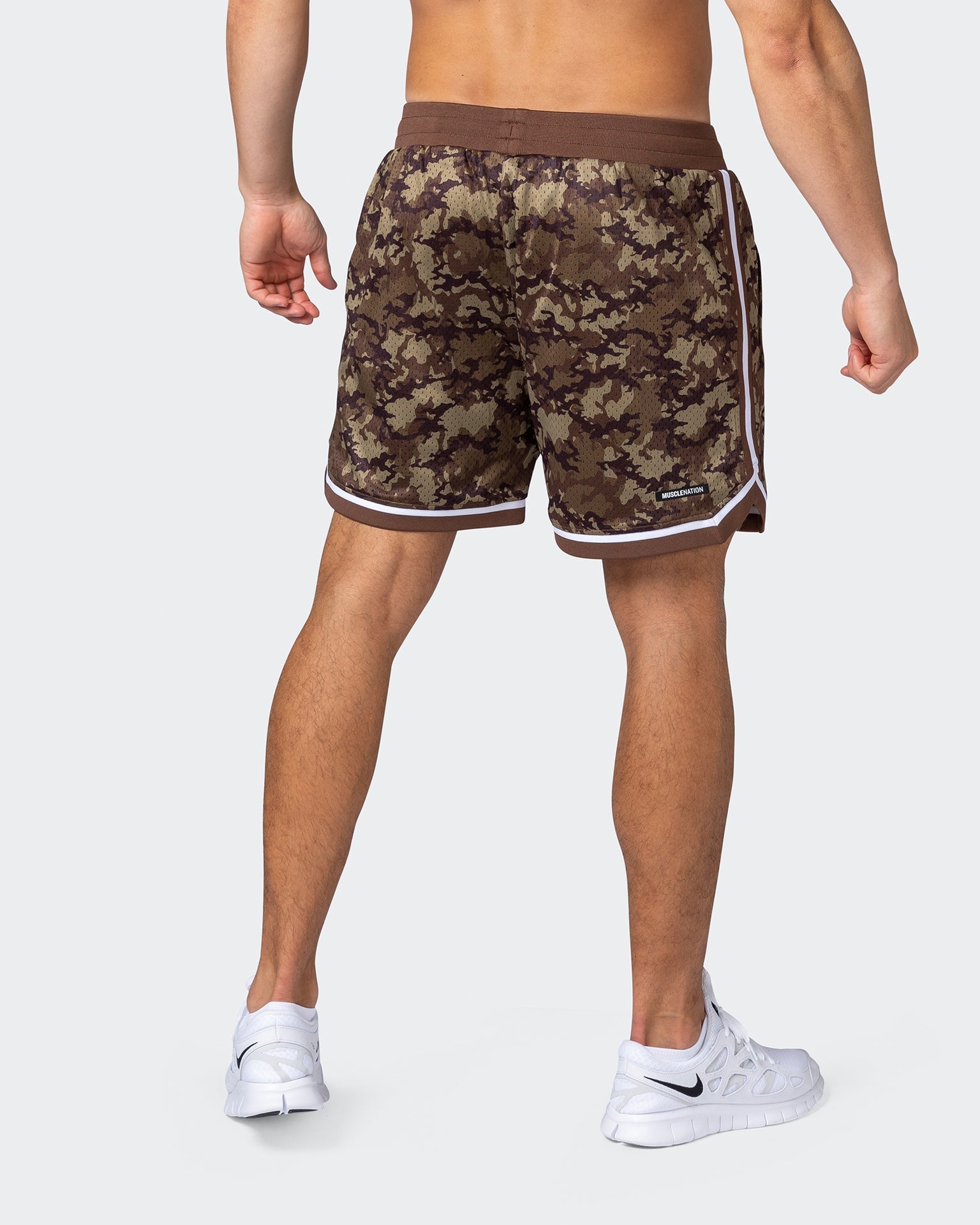 musclenation Shorts Mens 5" Basketball Shorts - Chestnut Camo Print